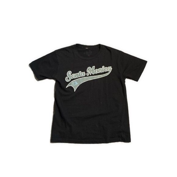California Scene Men’s Black Gray Santa Monica Crew Neck T Shirt Medium - Picture 1 of 2